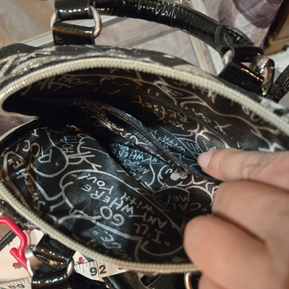 Betsey Johnson small black silver skull purse - Picture 5 of 5